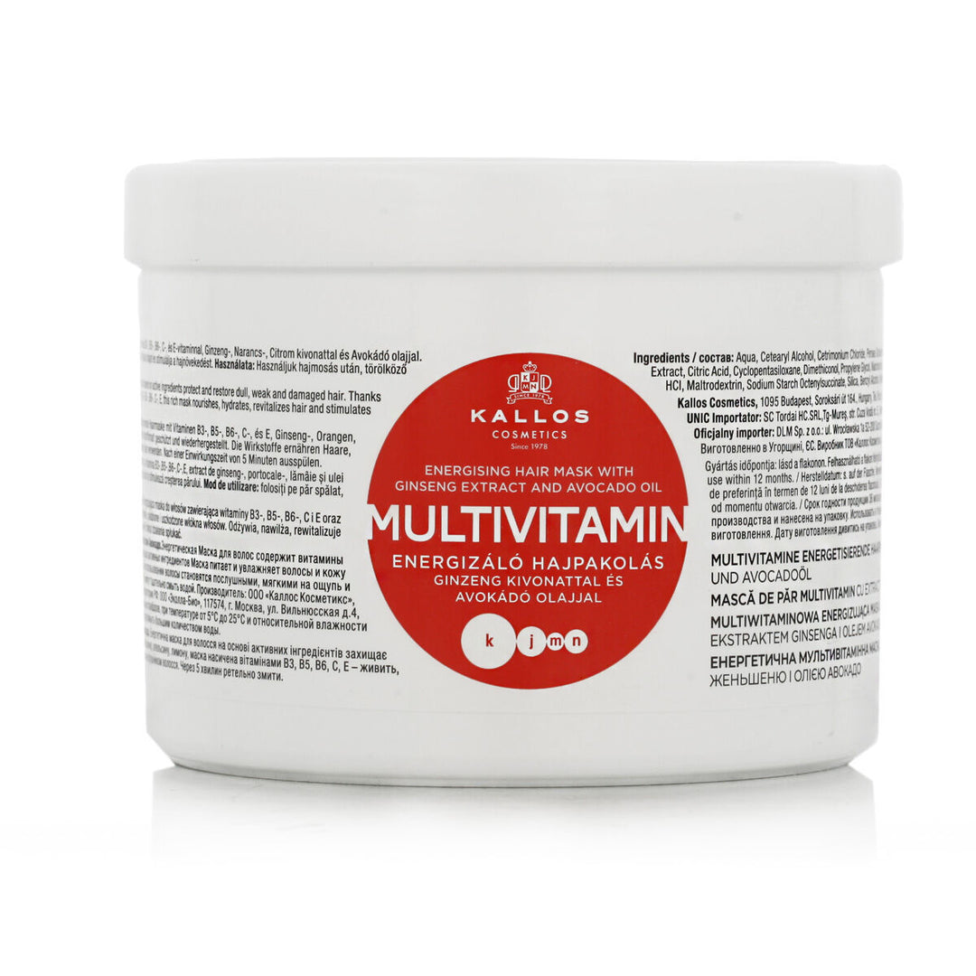 Hårinpackning Kallos Cosmetics Multivitamin Ger energi 500 ml