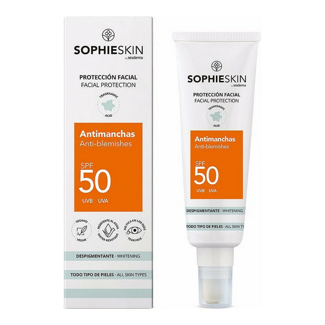 Sol Lotion som Motverkar Bruna Fläckar Sophieskin Sophieskin Spf 50 50 ml