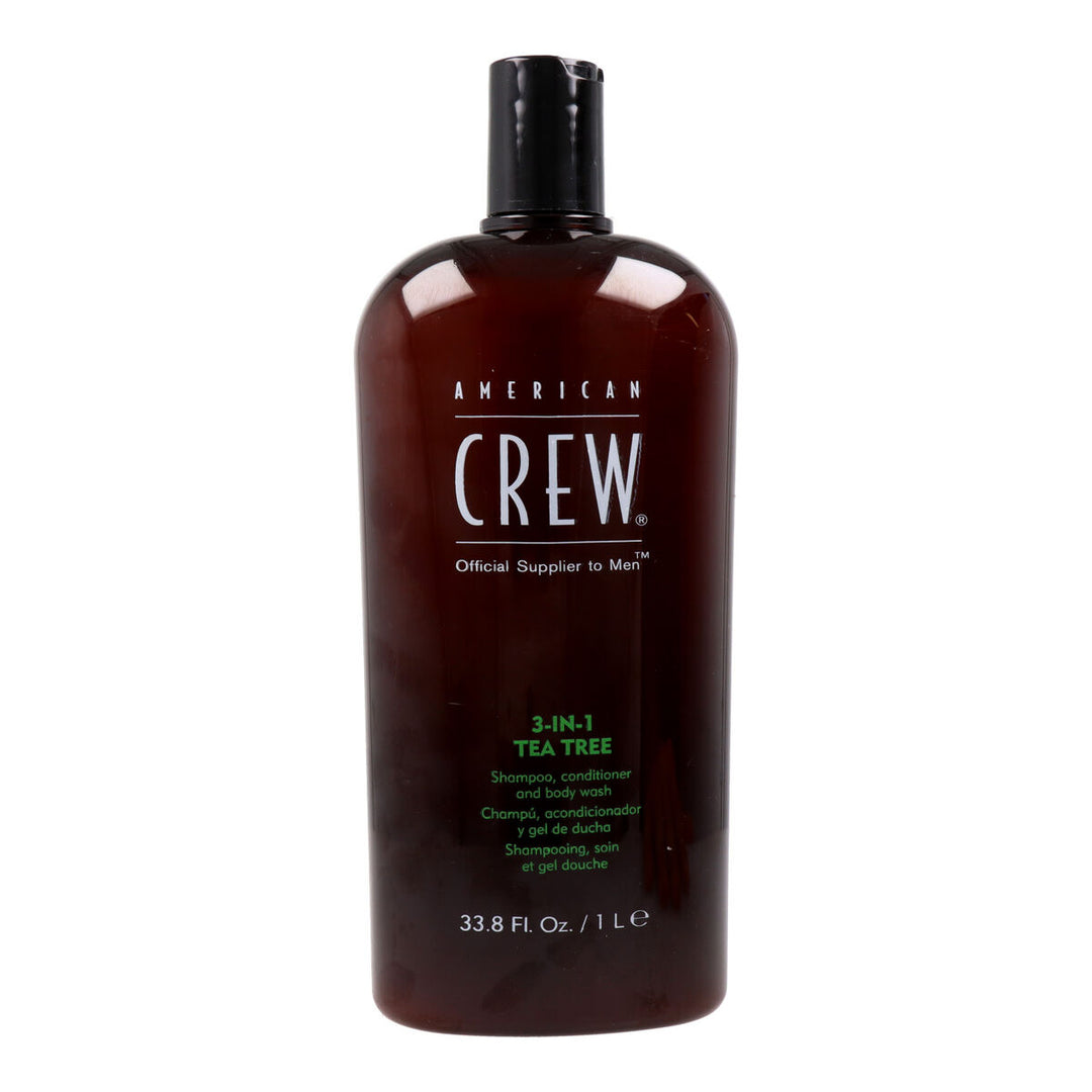 American Crew Tea Tree 3-in-1 Gel, Shampoo & Conditioner 1L | Gel, Shampoo, Conditioner