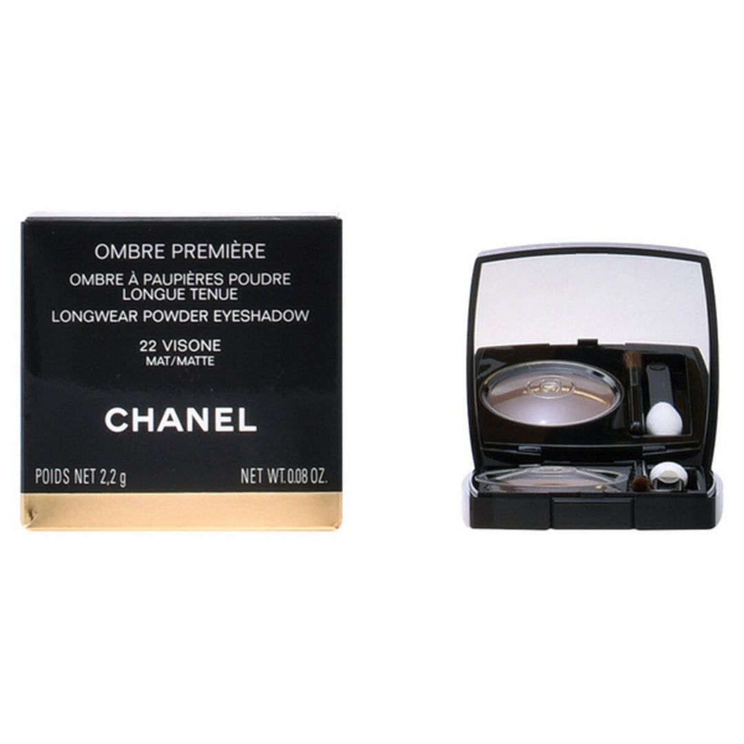 A compact of Chanel Première eyeshadow, 2.2 g, with an additional refill cartridge of 1.5 g, both featuring the Chanel logo.