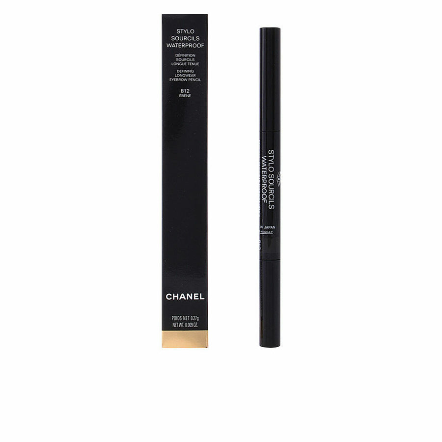 A sleek Chanel Stylo Sourcils eyebrow makeup pen in shade 812-Ebène, 0.27 g, with the Chanel logo.