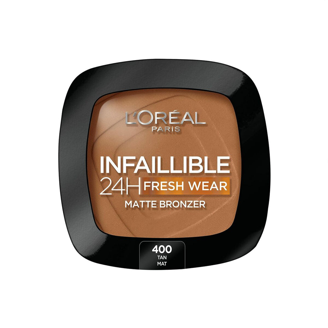 Brunt kompaktpulver L'Oreal Make Up Infaillible 400-tan doré 24 timmar (9 g)