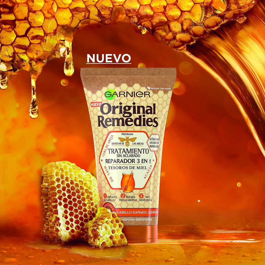 reparerande creme som ej behöver sköljas ut Garnier Original  Remedies Tesoros de Miel  3 i 1 (150 ml)