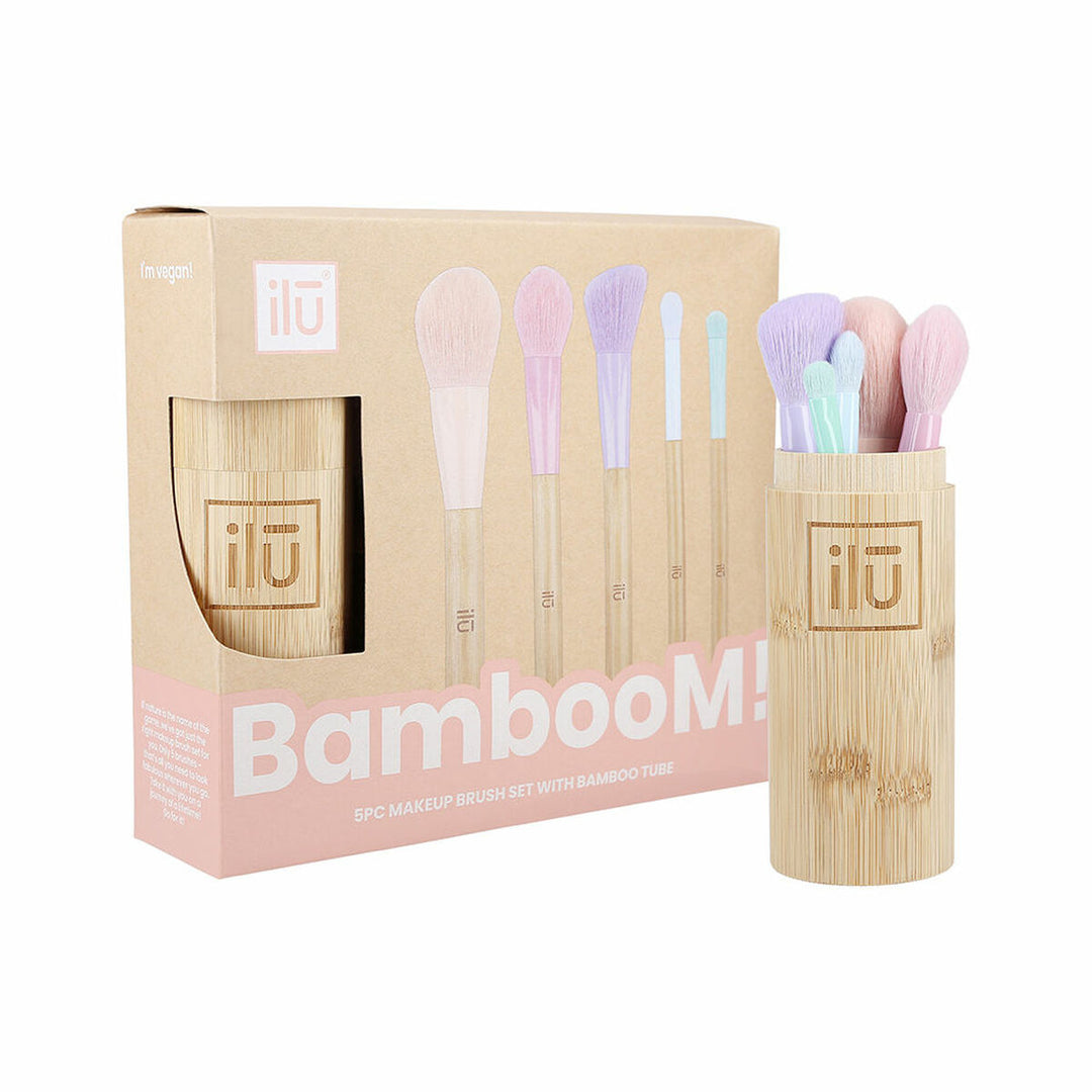 Sminkborstar, set Ilū Bamboom Multicolour Bambu 6 Delar