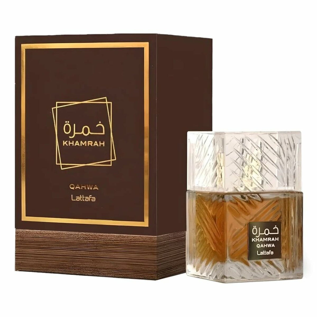 Lattafa EDP Khamrah Qahwa 100 ml fragrance bottle