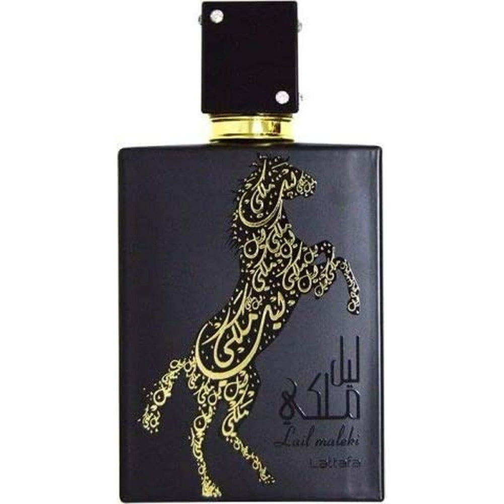 A bottle of Lattafa Lail Maleki Eau de Parfum, 100 ml.